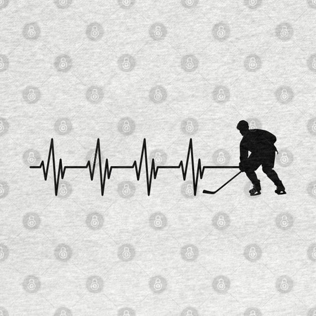 Ice Hockey Heartbeat by KC Happy Shop